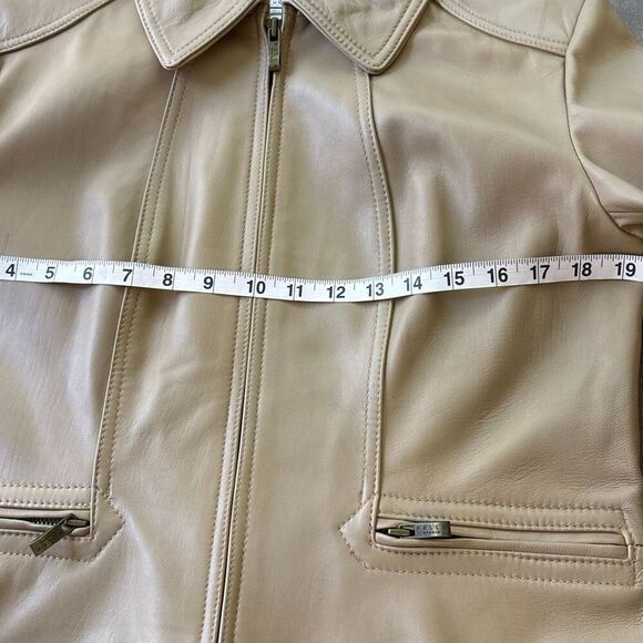 NWT Vtg Pelle Studio Wilsons Leather Jacket tan Sz L Butter soft lined - Picture 10 of 11